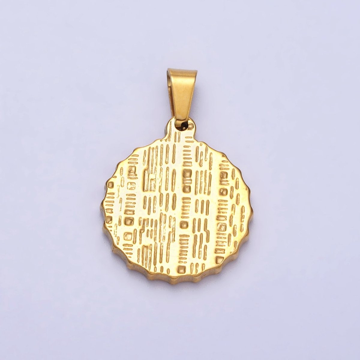 Stainless Steel Green, Blue Evil Eye White Enamel Round Textured Pendant in Gold & Silver J-683 J-686 J-689 J-698