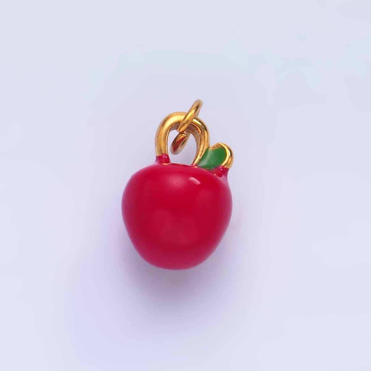Stainless Steel Green, Red, Minimalist Apple 3D Multidimensional Charm | P841 P851