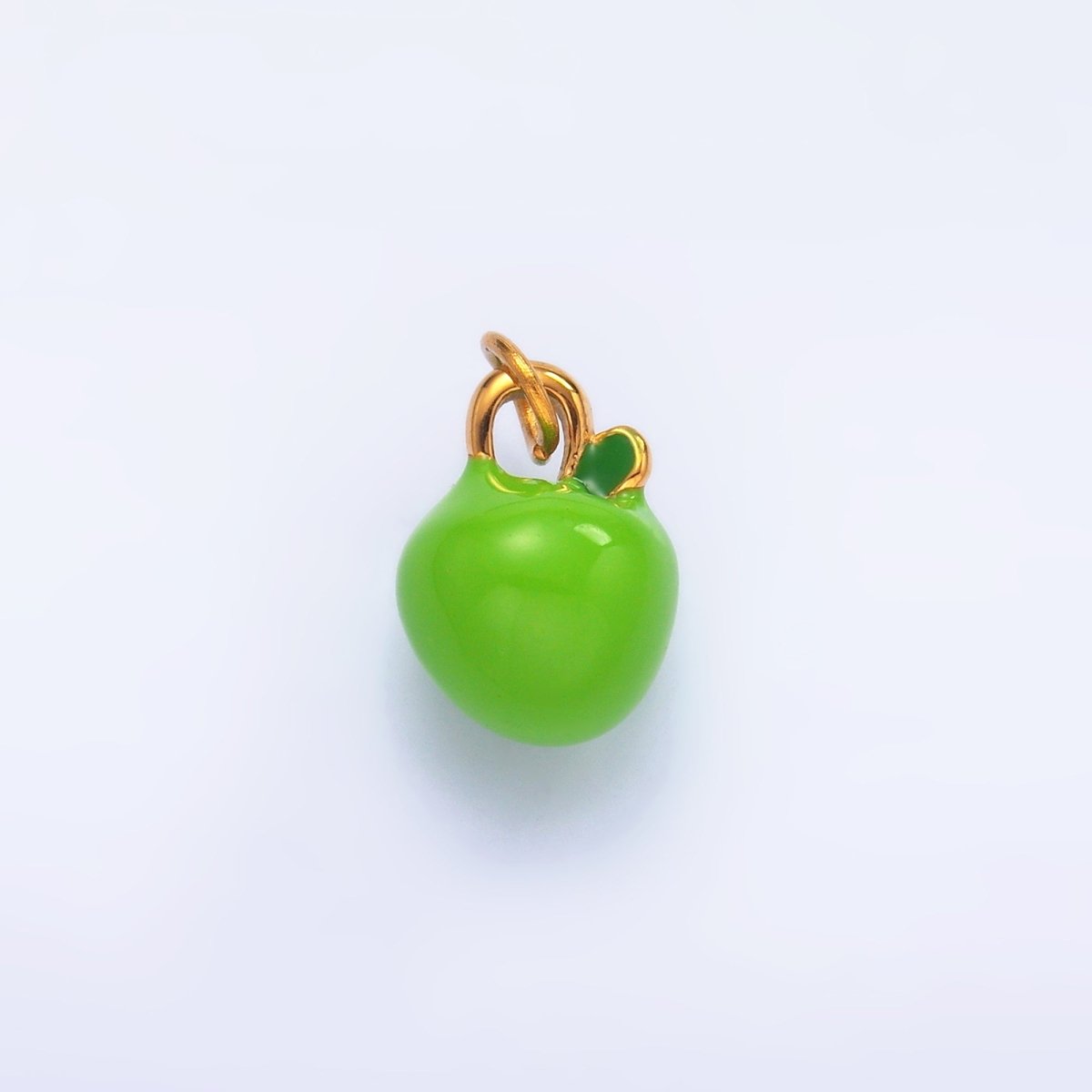 Stainless Steel Green, Red, Minimalist Apple 3D Multidimensional Charm | P841 P851