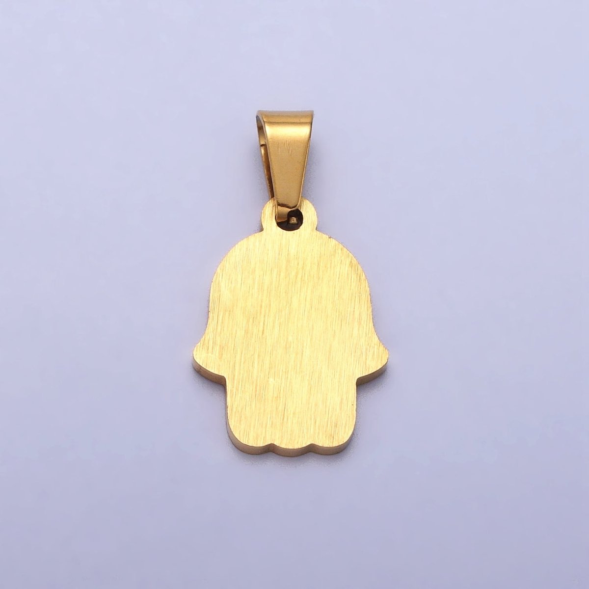 Stainless Steel Hamsa Hand Evil Eye Engraved Protection Pendant in Gold & Silver J-700 J-704