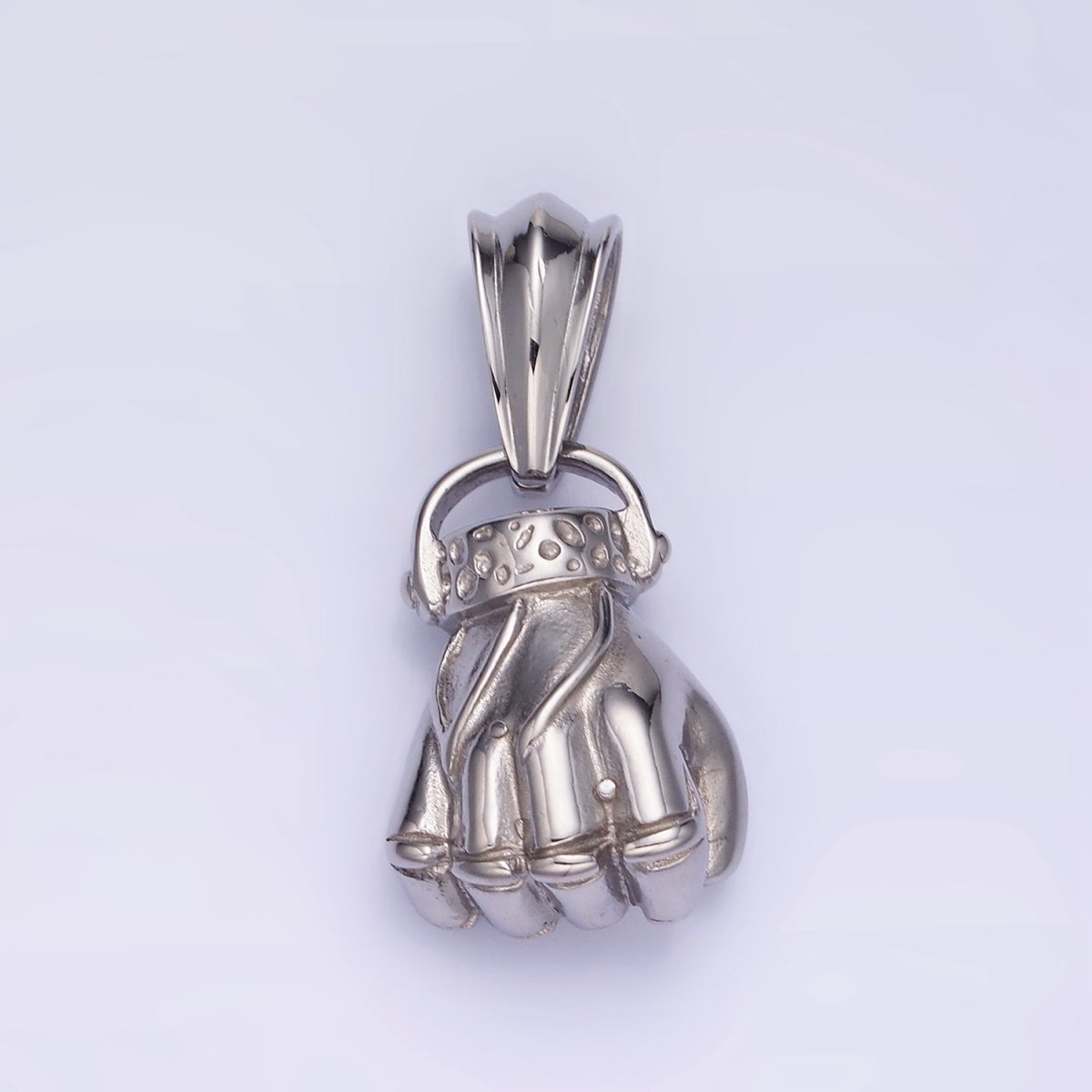 Stainless Steel 40mm Fight Fist Hand Gesture Pendant in Gold & Silver | P1209