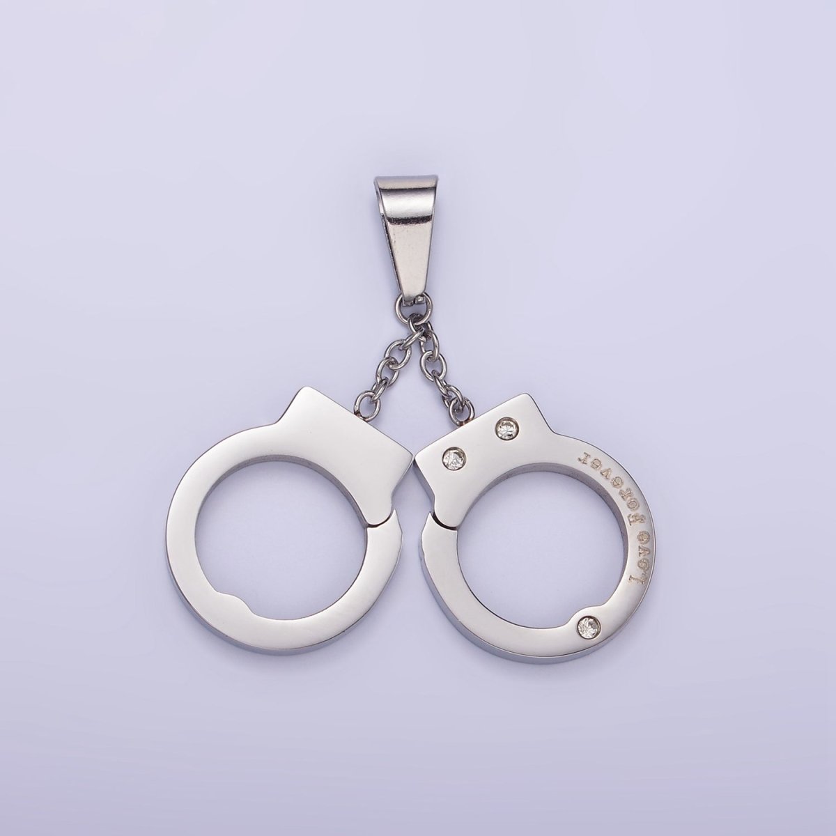 Stainless Steel Hand Cuff Charms Pendant in Gold & Silver | P1448