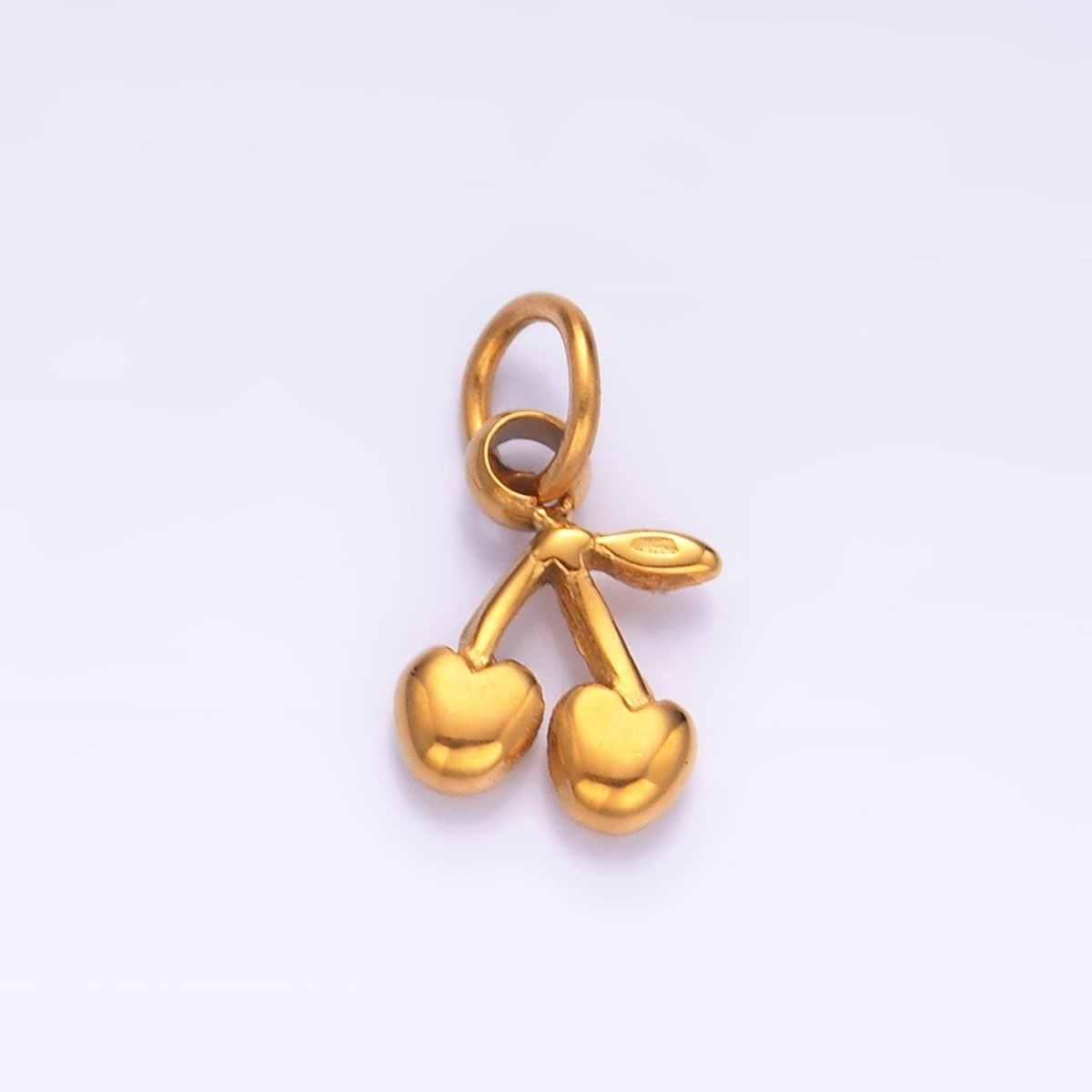 Stainless Steel Heart Cherry Fruit Mini Charm | P793 - DLUXCA