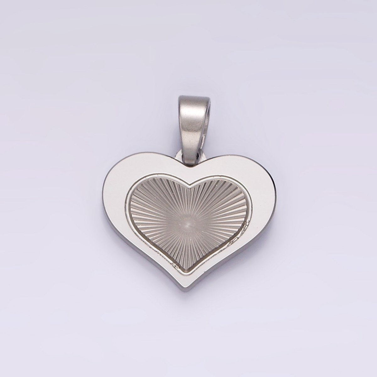 Stainless Steel Heart Sunburst Minimalist Pendant in Gold & Silver | P866