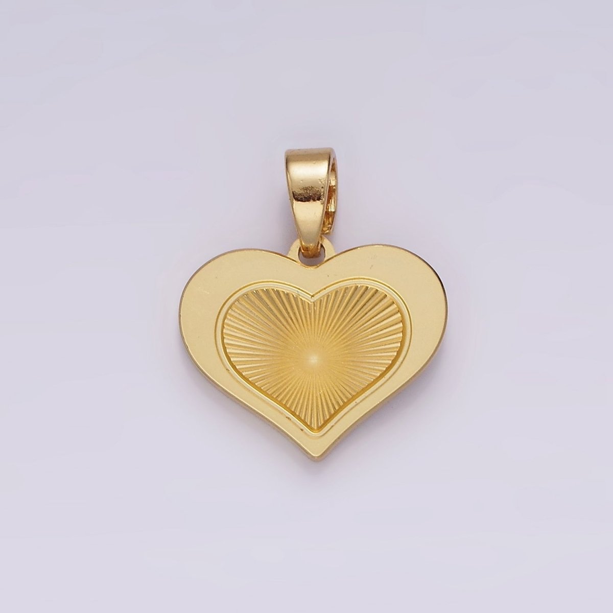 Stainless Steel Heart Sunburst Minimalist Pendant in Gold & Silver | P866