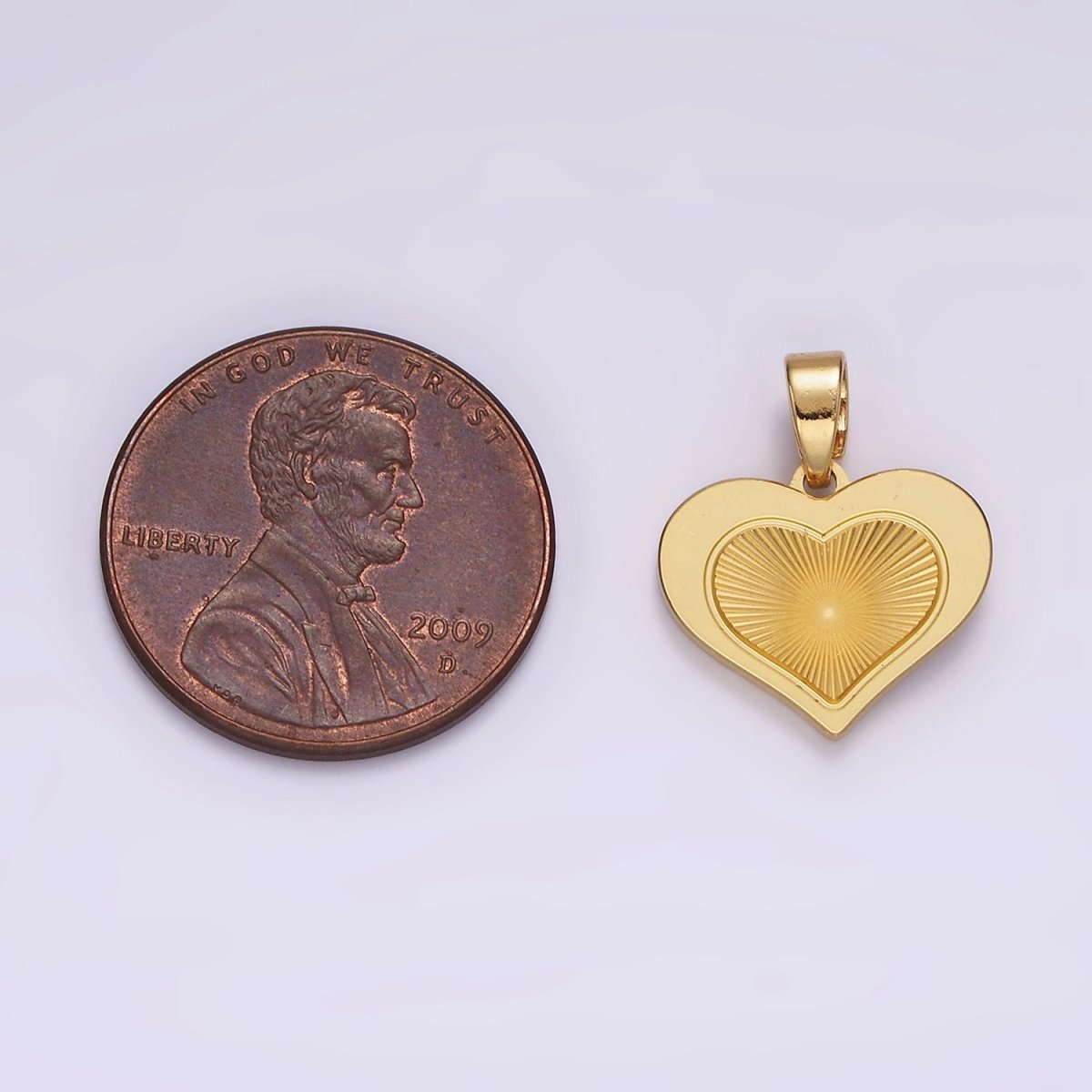 Stainless Steel Heart Sunburst Minimalist Pendant in Gold & Silver | P866