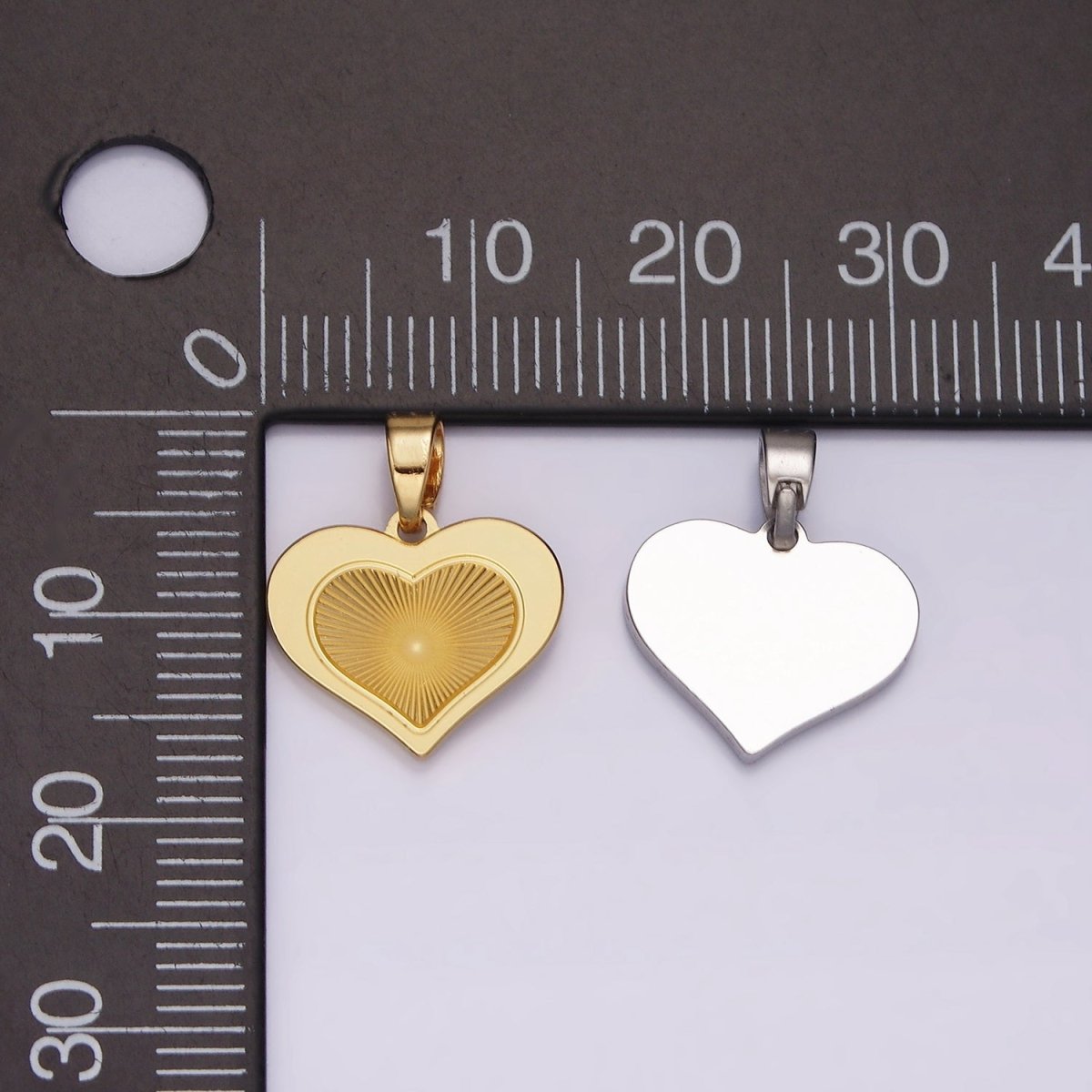 Stainless Steel Heart Sunburst Minimalist Pendant in Gold & Silver | P866