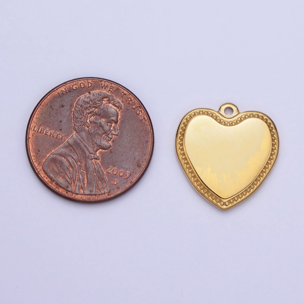 Stainless Steel Heart Valentine Minimalist Add-On Charm in Gold & Silver | P-893