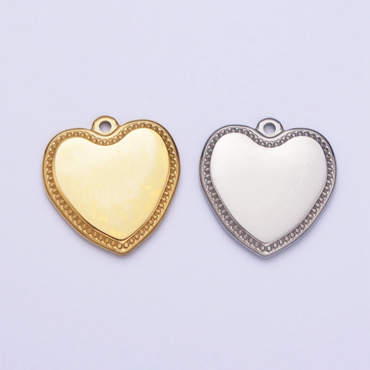 Stainless Steel Heart Valentine Minimalist Add-On Charm in Gold & Silver | P-893