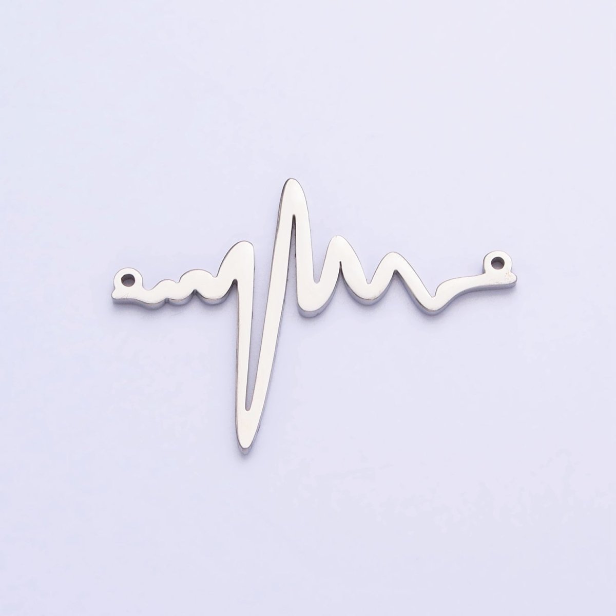 Stainless Steel Heartbeat Line Frequency Electrocardiogram Minimalist Connector in Silver & Gold | P-894