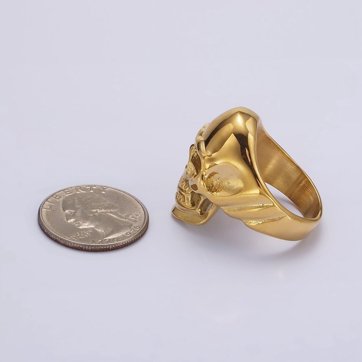 Stainless Steel Human Skeleton Skull Ring in Silver & Gold | O-712 ~ O-715