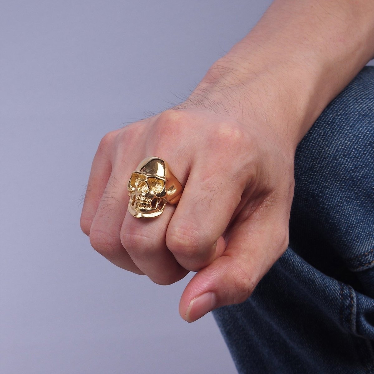 Stainless Steel Human Skeleton Skull Ring in Silver & Gold | O-712 ~ O-715