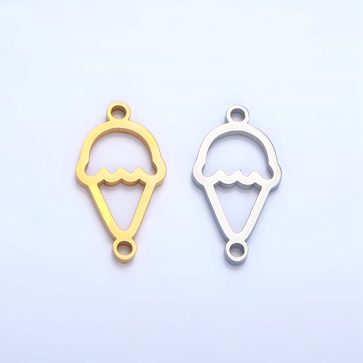 Stainless Steel Ice Cream Dessert Charm Connector in Gold & Silver | G-465