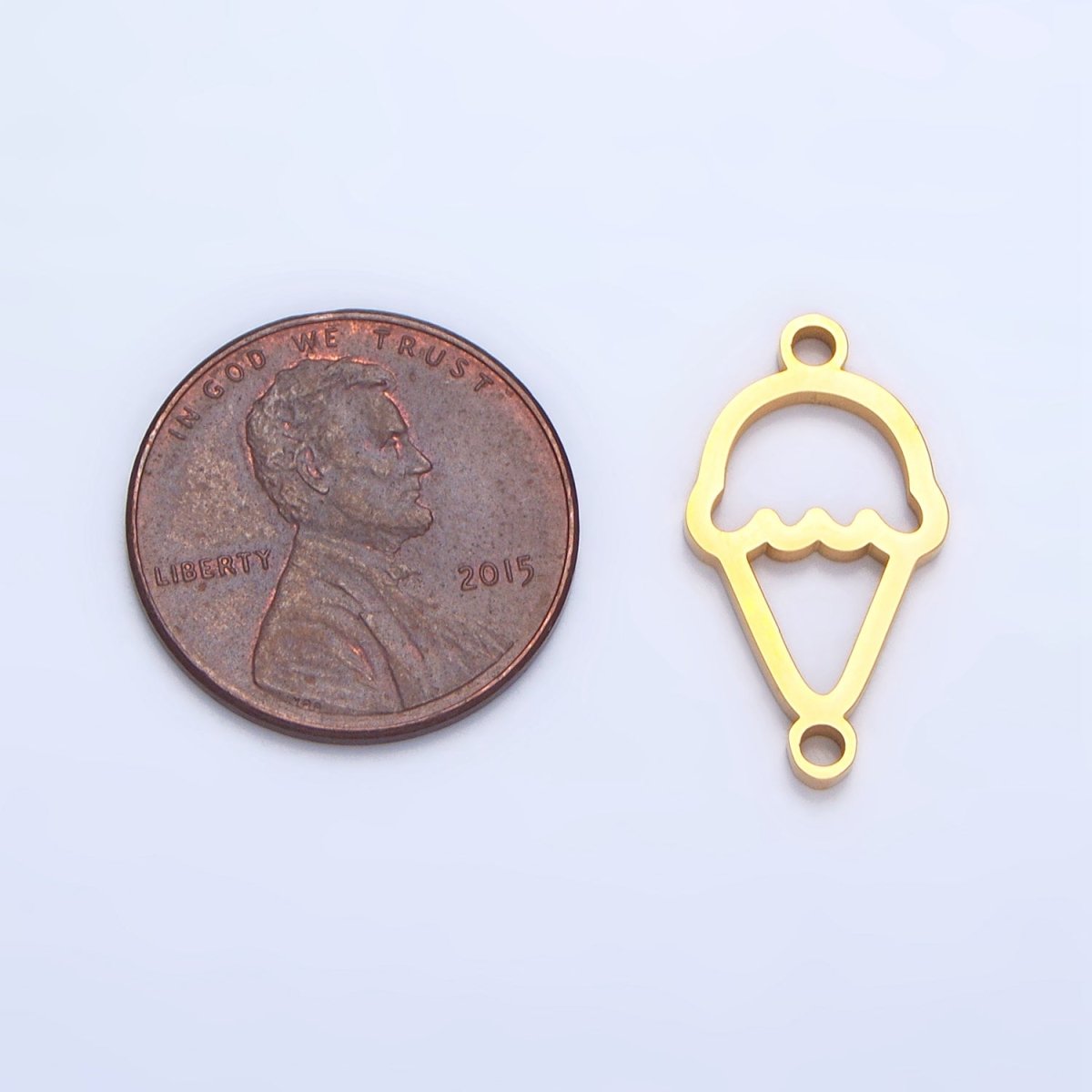 Stainless Steel Ice Cream Dessert Charm Connector in Gold & Silver | G-465