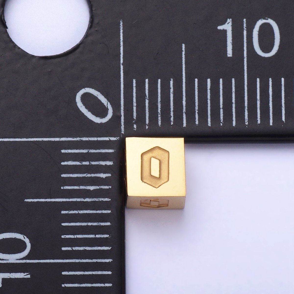 Stainless Steel Initial Letter A-Z Old English Gothic Alphabet Font 5mm Gold Bead | A-937-A-949