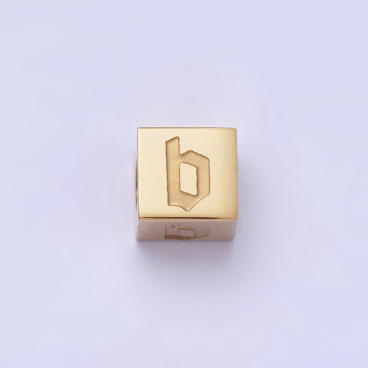 Stainless Steel Initial Letter A-Z Old English Gothic Alphabet Font 5mm Gold Bead | A-937-A-949