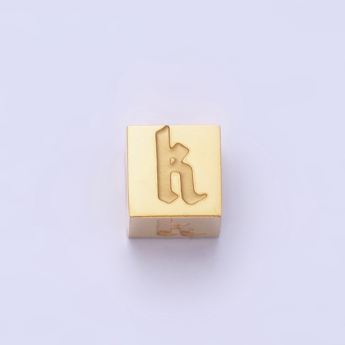 Stainless Steel Initial Letter A-Z Old English Gothic Alphabet Font 5mm Gold Bead | A-937-A-949