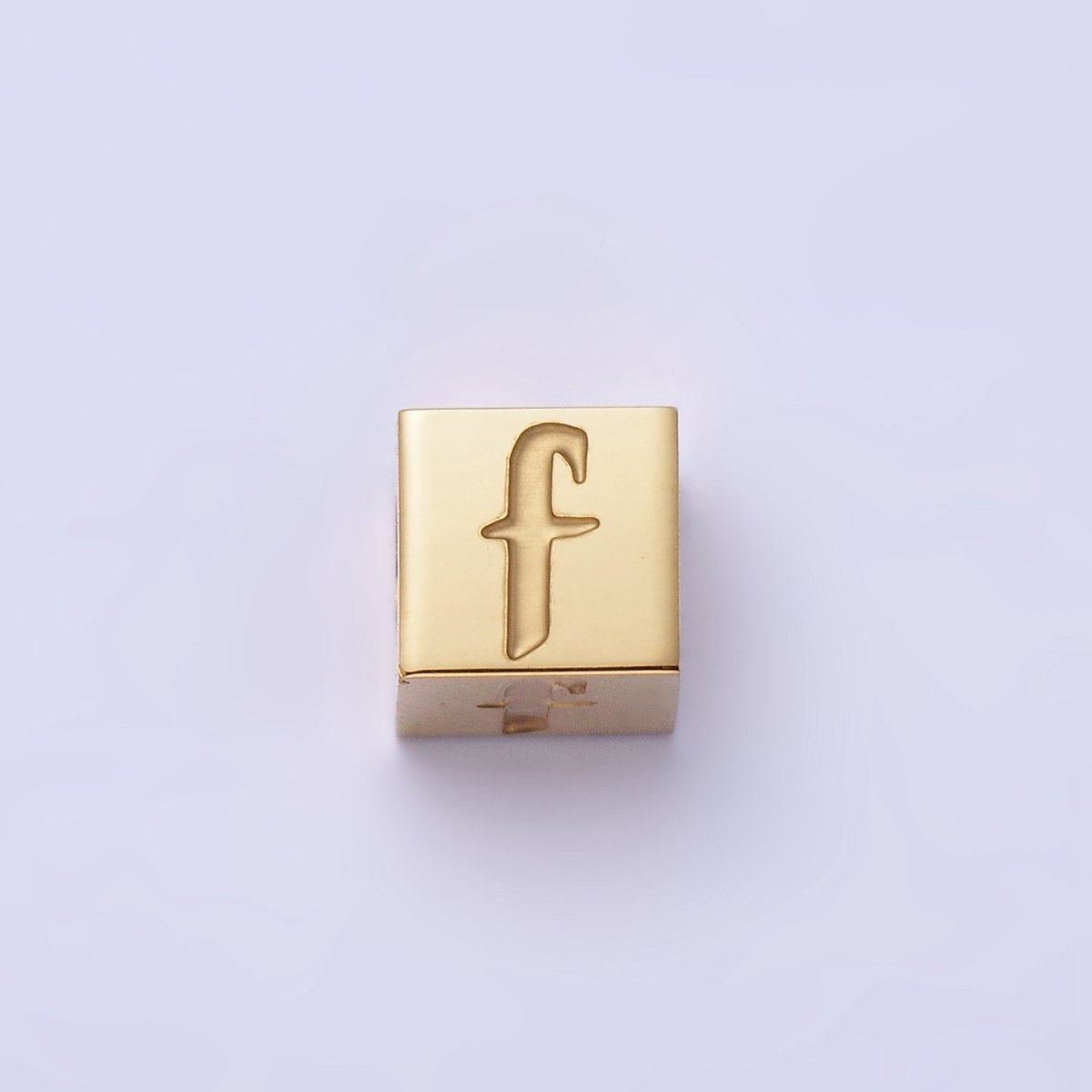 Stainless Steel Initial Letter A-Z Old English Gothic Alphabet Font 5mm Gold Bead | A-937-A-949