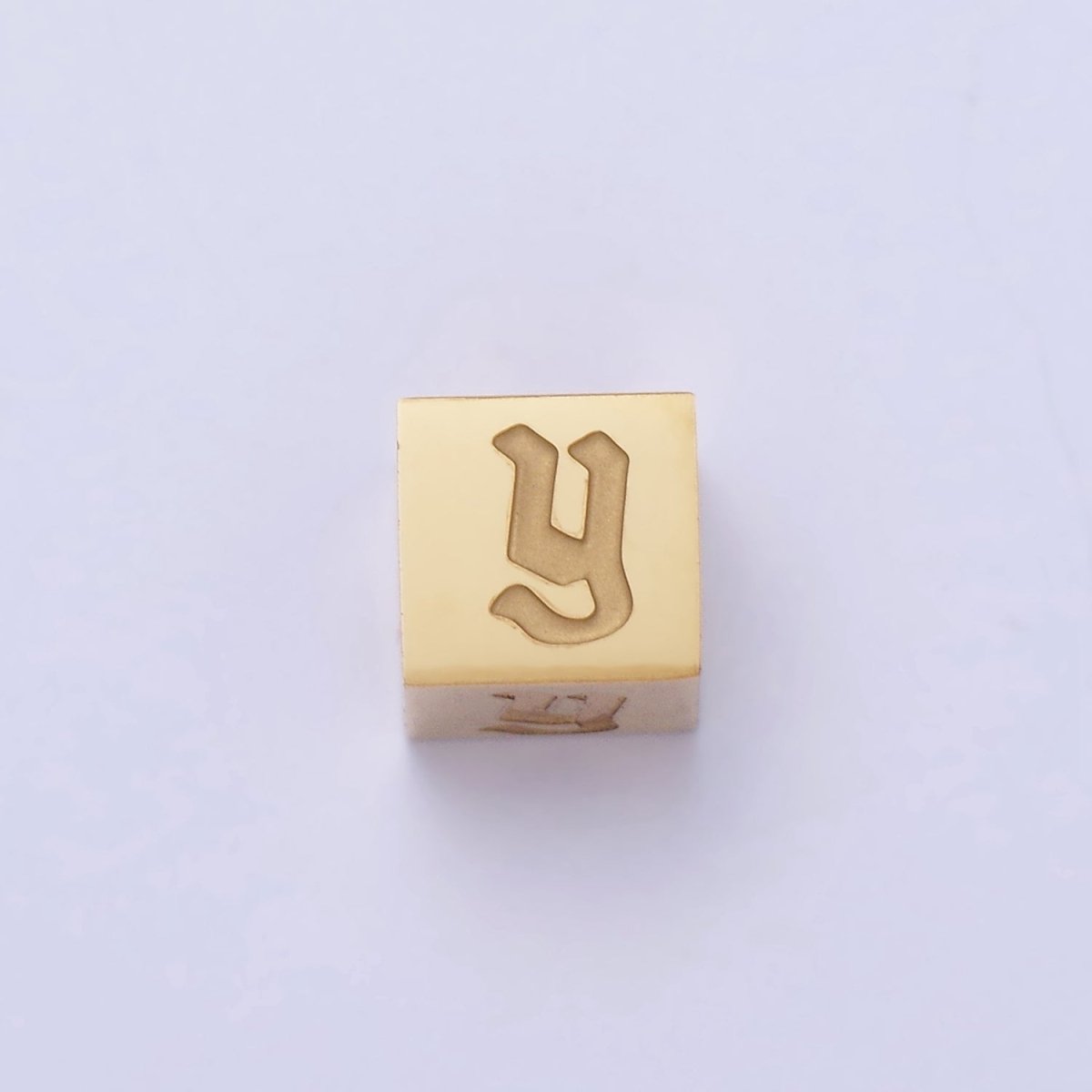 Stainless Steel Initial Letter A-Z Old English Gothic Alphabet Font 5mm Gold Bead | A-937-A-949