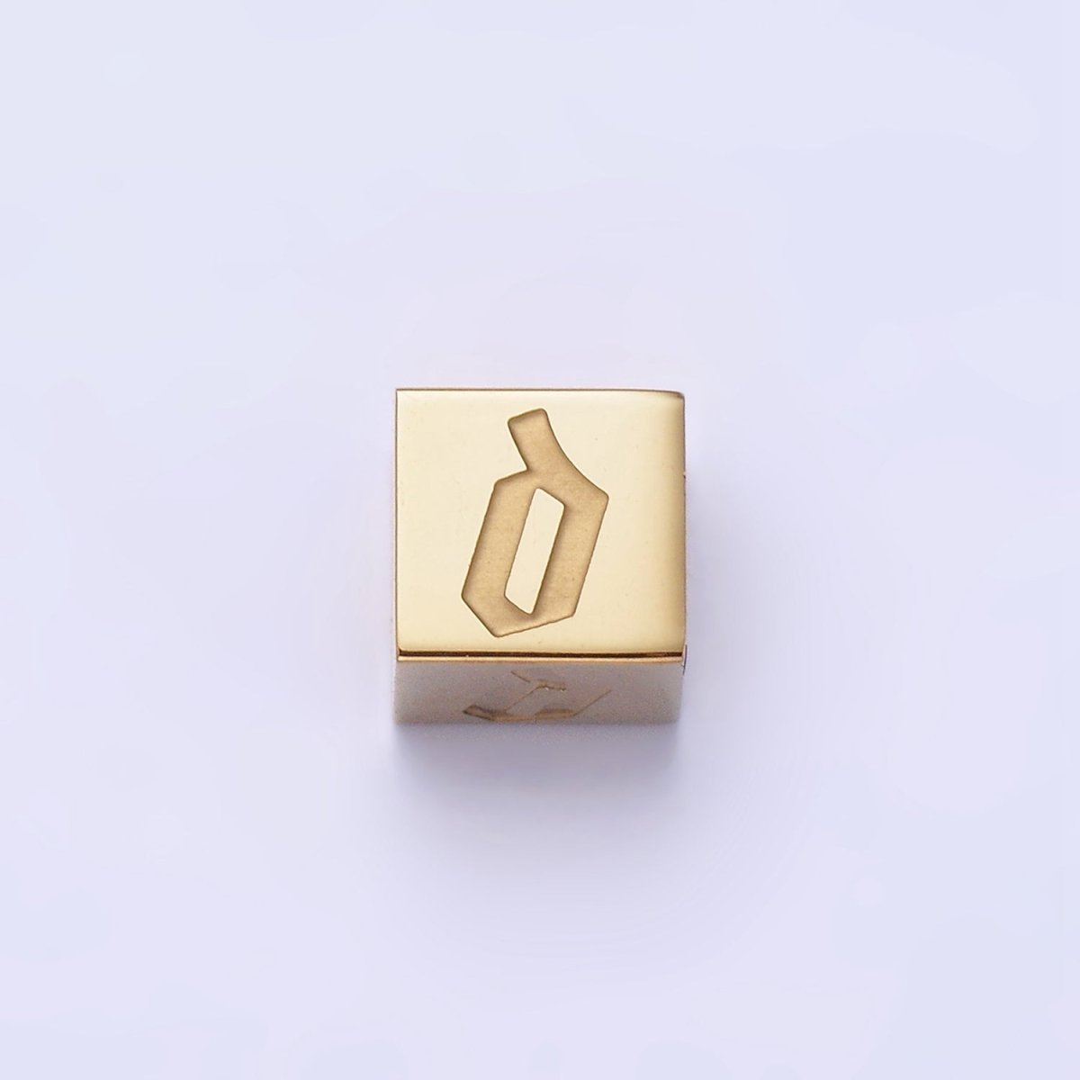 Stainless Steel Initial Letter A-Z Old English Gothic Alphabet Font 5mm Gold Bead | A-937-A-949