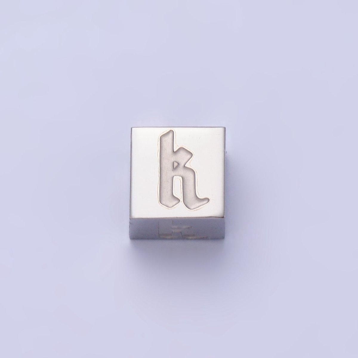 Stainless Steel Initial Letter A-Z Old English Gothic Alphabet Font 5mm Silver Bead | A-950-A-962