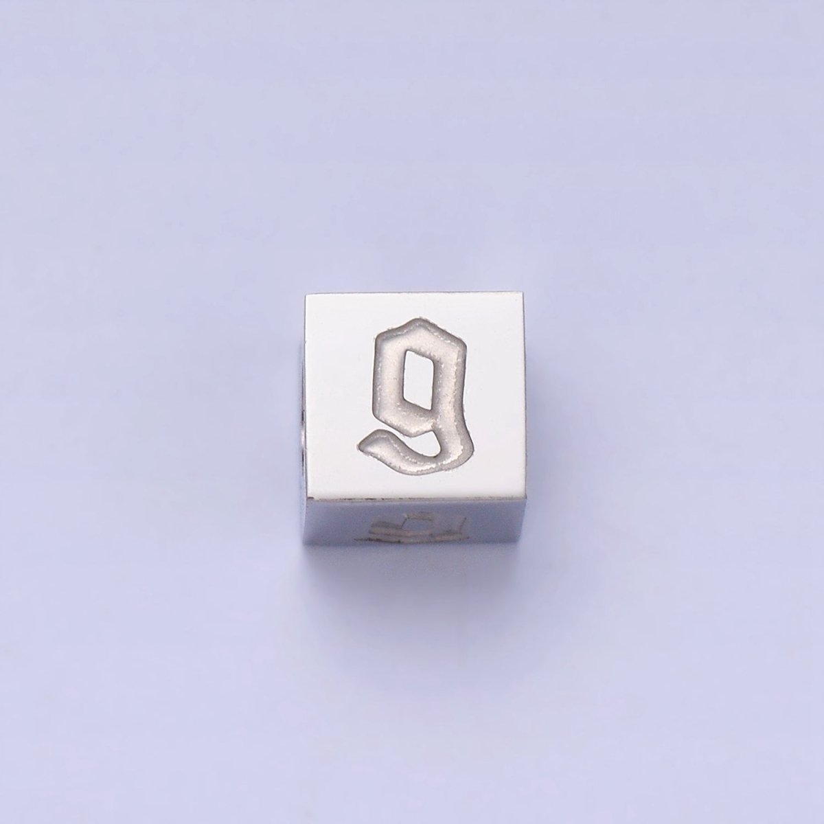 Stainless Steel Initial Letter A-Z Old English Gothic Alphabet Font 5mm Silver Bead | A-950-A-962