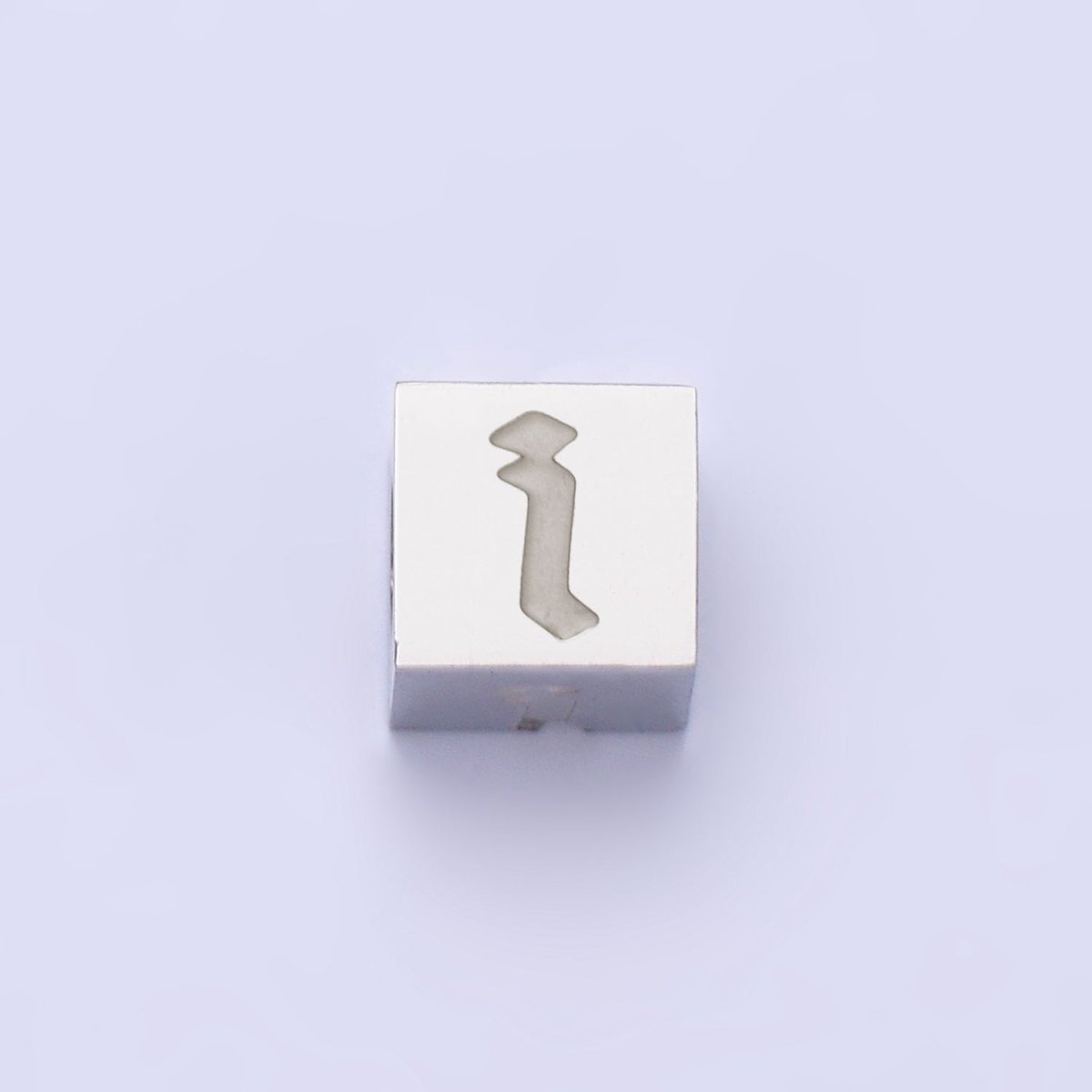 Stainless Steel Initial Letter A-Z Old English Gothic Alphabet Font 5mm Silver Bead | A-950-A-962