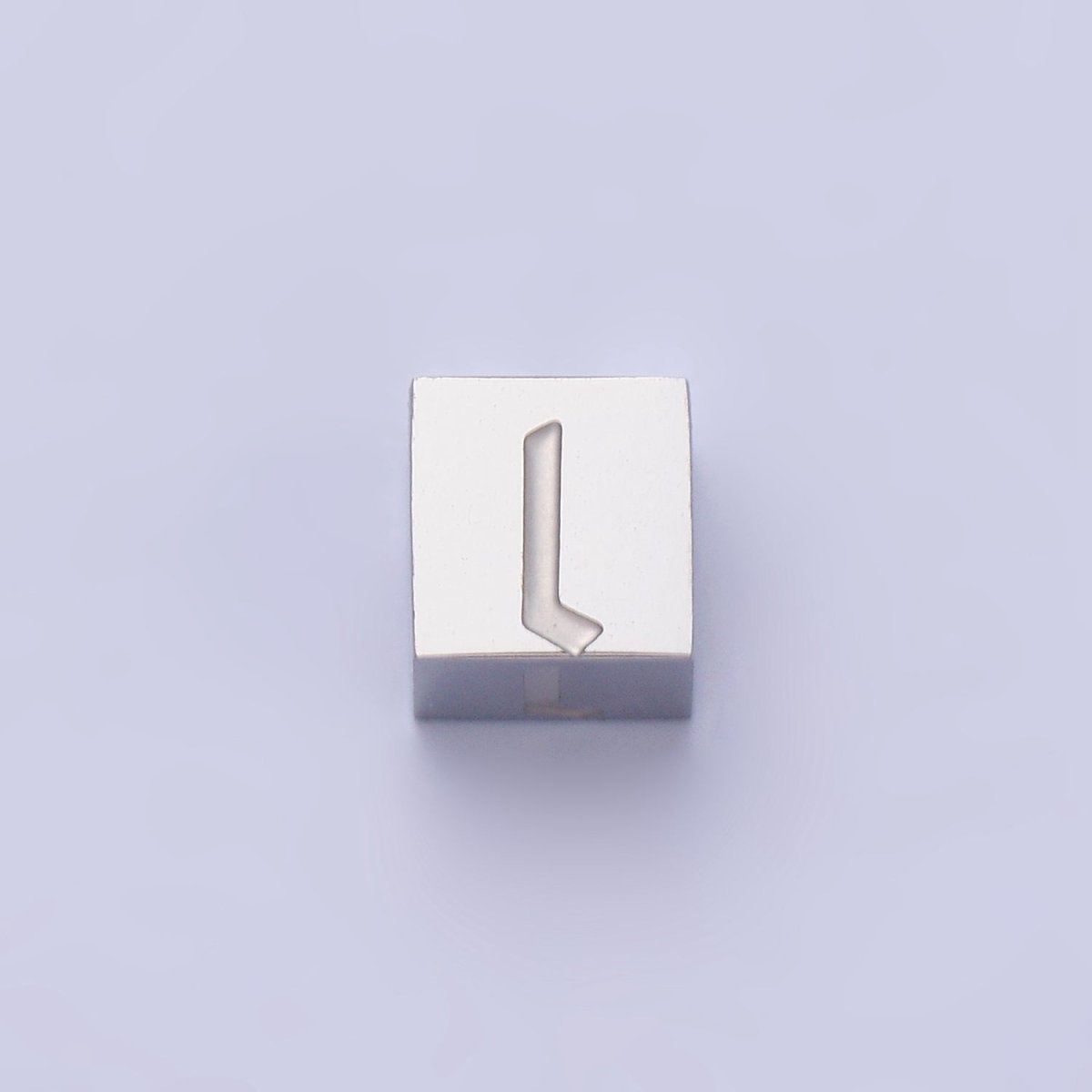 Stainless Steel Initial Letter A-Z Old English Gothic Alphabet Font 5mm Silver Bead | A-950-A-962
