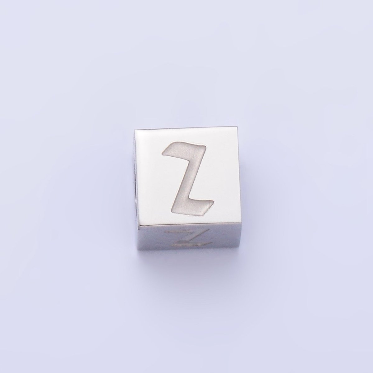 Stainless Steel Initial Letter A-Z Old English Gothic Alphabet Font 5mm Silver Bead | A-950-A-962