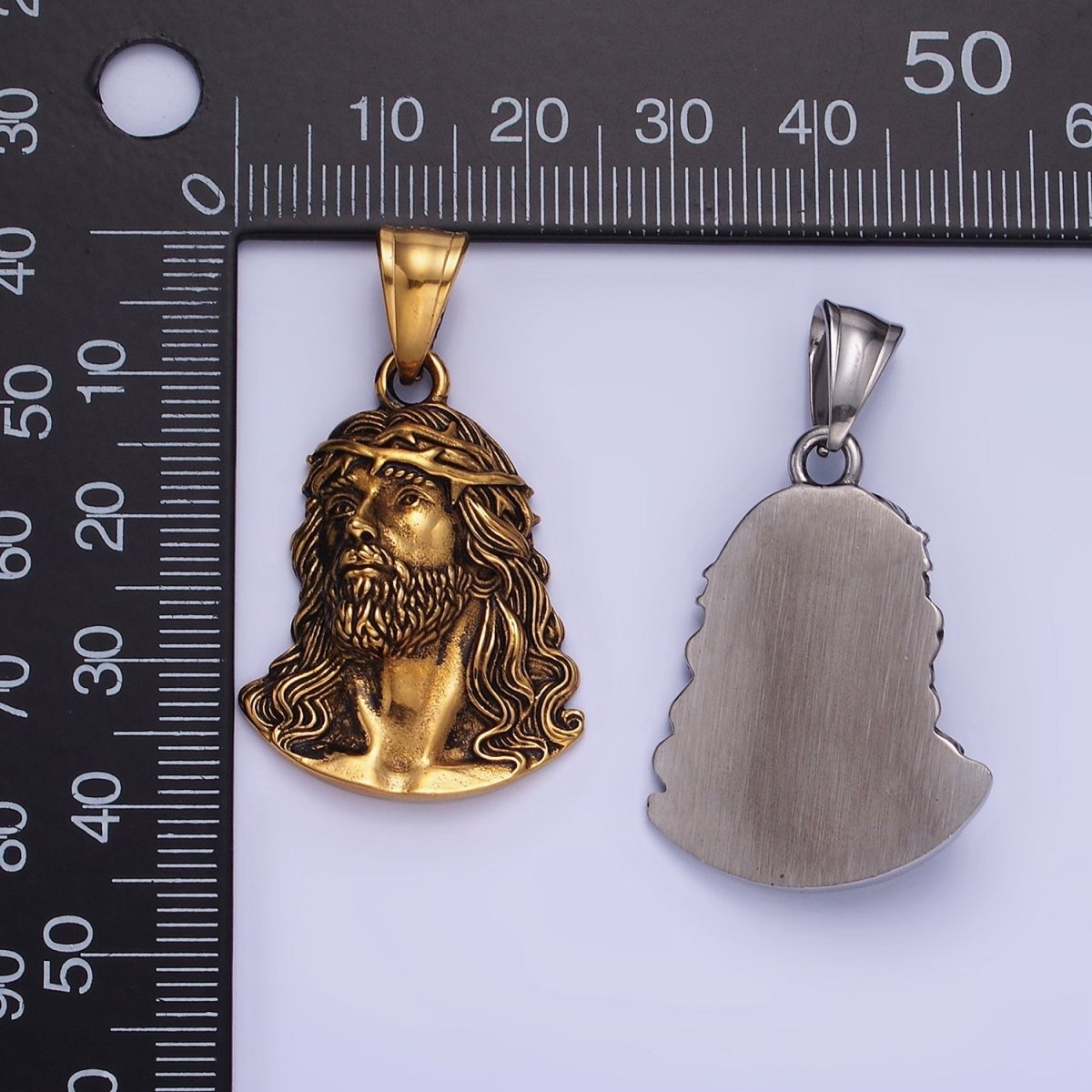 Stainless Steel Jesus Christ Religious Figure Pendant in Gold & Silver | P1213