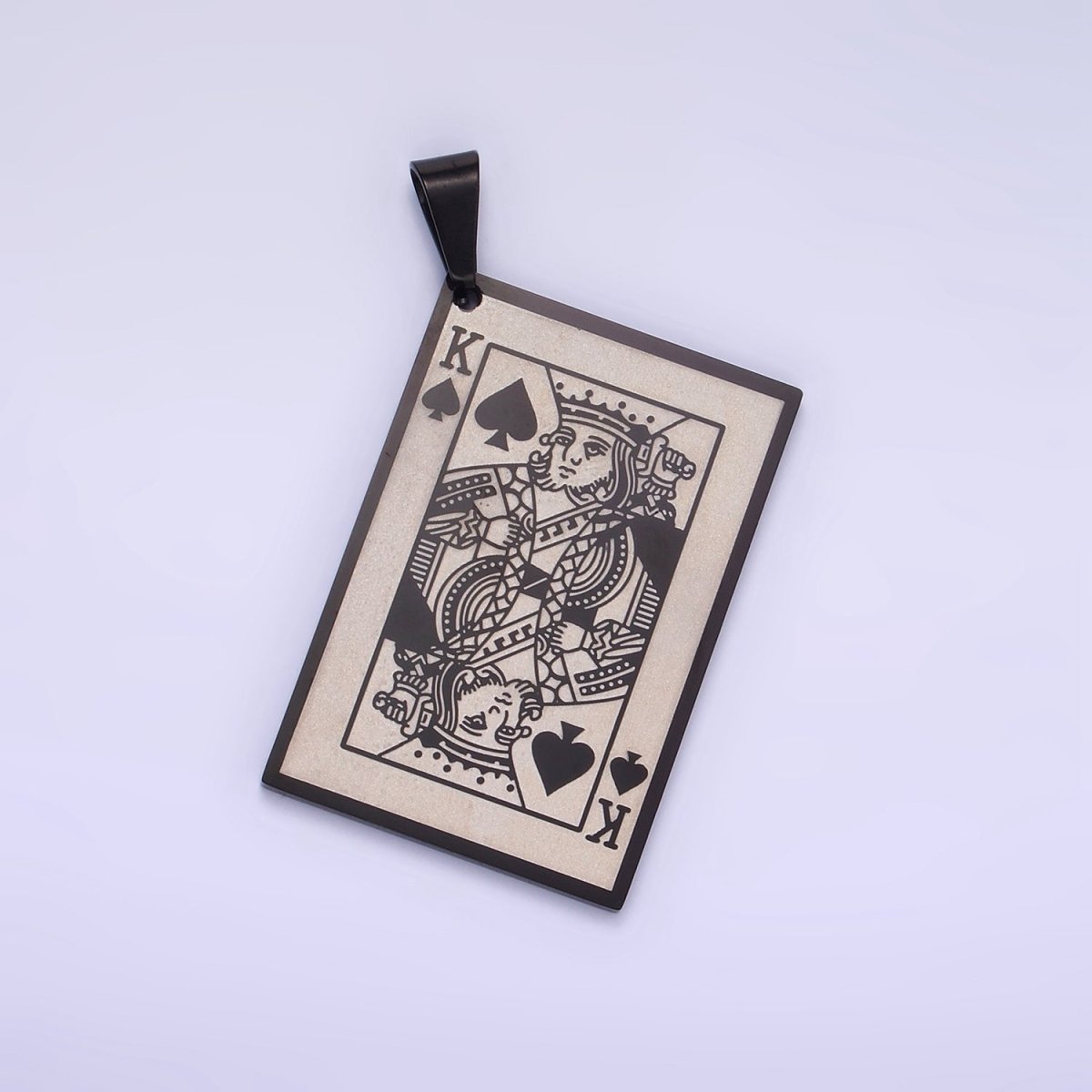 Stainless Steel King of Heart Pendant King of Skull Charm Poker Playing Card in Gold & Silver | P1439