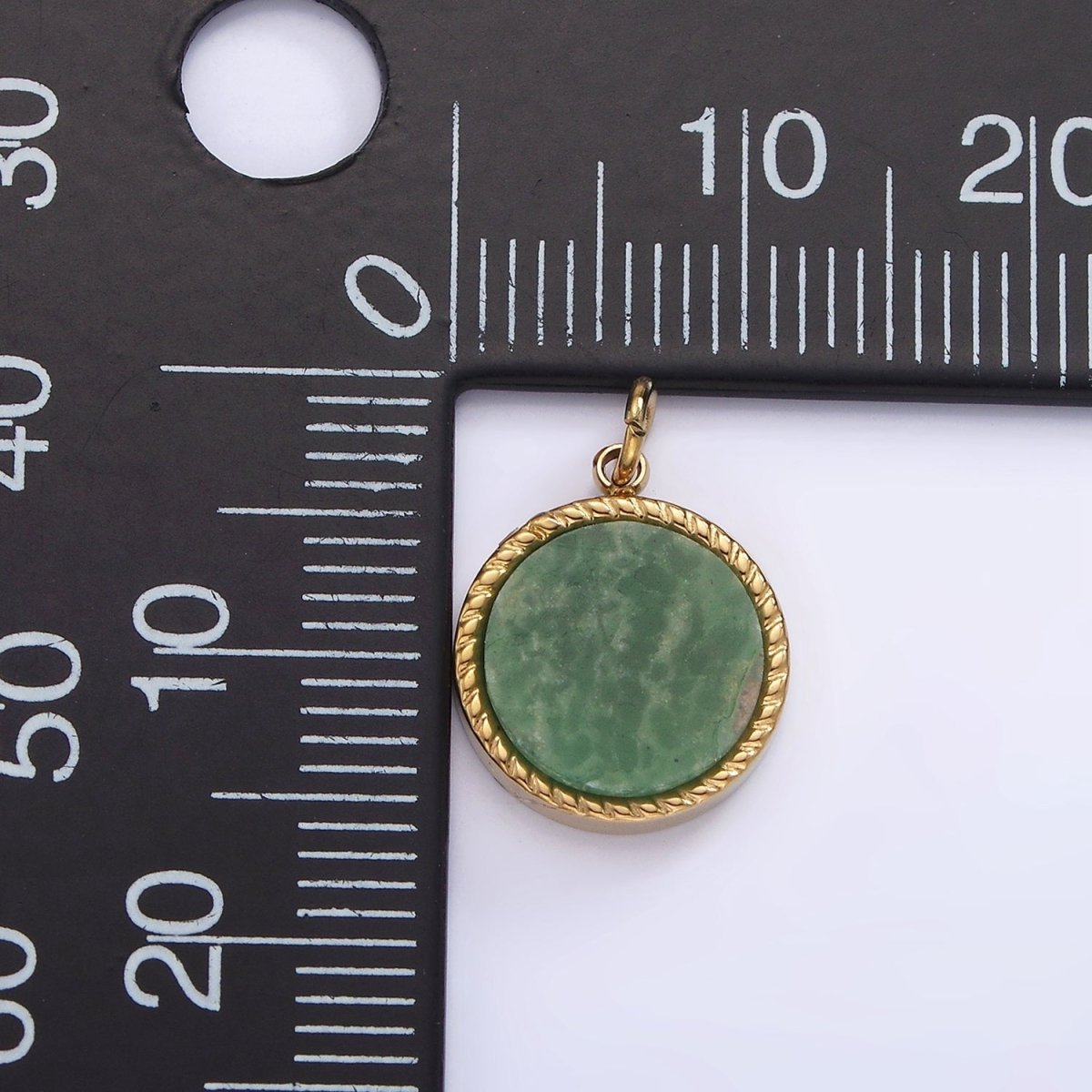 Stainless Steel Lapis Lazuli, Sunstone, Zoisite, Tourmaline, Aventurine Braided Round Charm in Gold & Silver | P-698 ~P-707