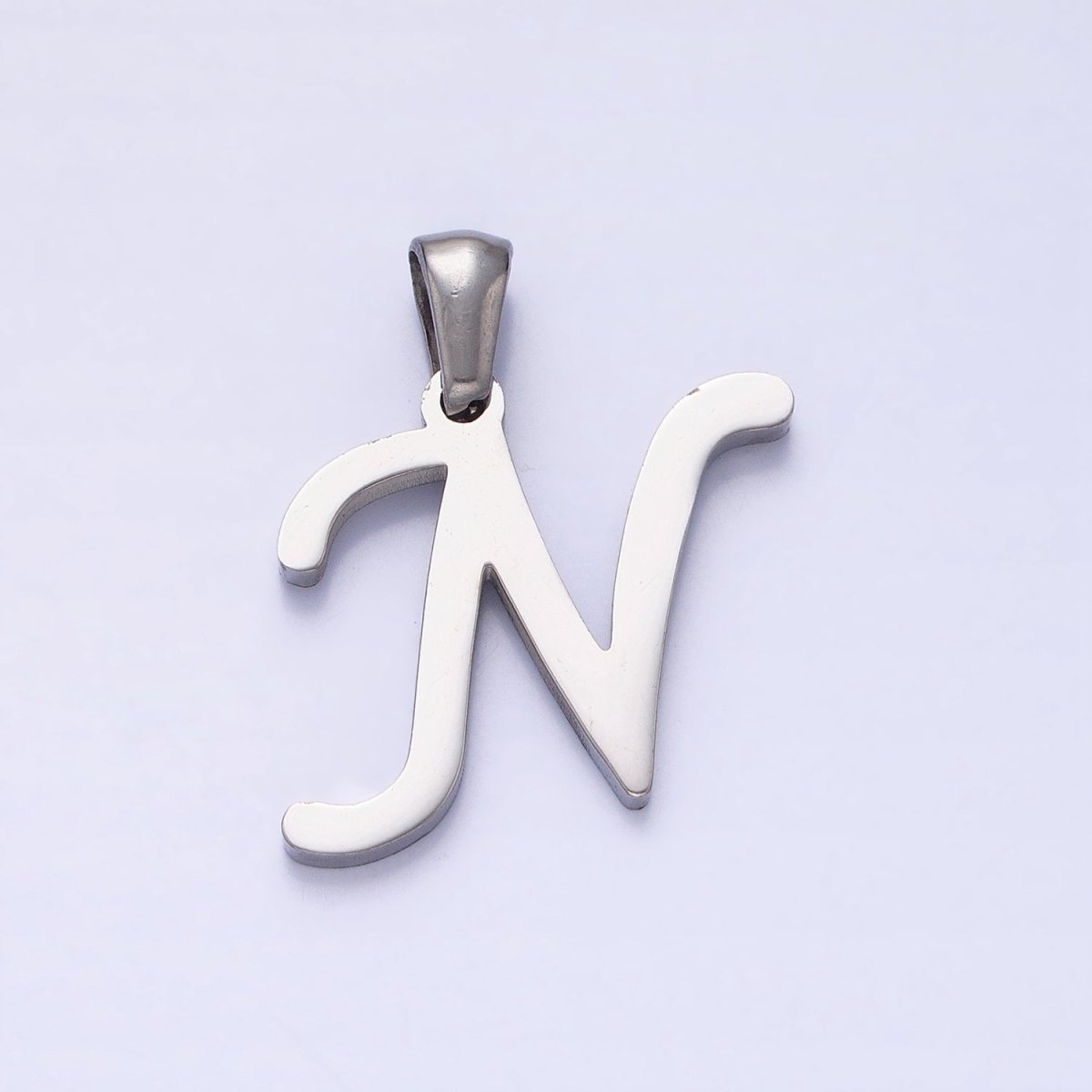 Stainless Steel Letter Charms, initial alphabet pendant DIY jewelry letter charms for personalized jewelry making A-326-A-338