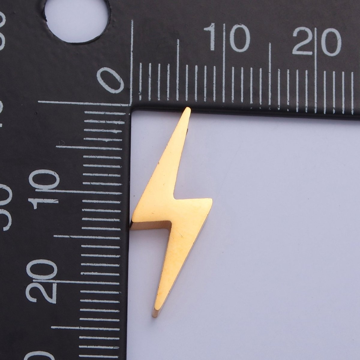 Stainless Steel Lightning Bolt Bead, Minimalist 23mmx8.3mm Thunderbolt Bead Jewelry Component For Jewelry Making W-837 W-838