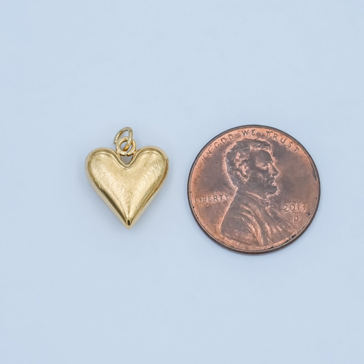 Stainless Steel Line - Textured Minimalist Chubby Heart Charm | P50 - DLUXCA