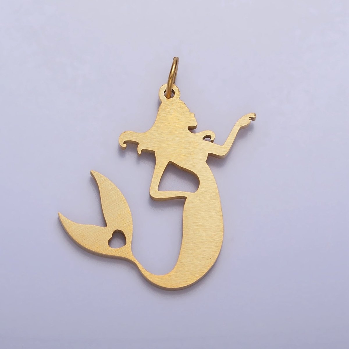 Stainless Steel Little Sea Mermaid Silhouette Charm in Gold & Silver | P884