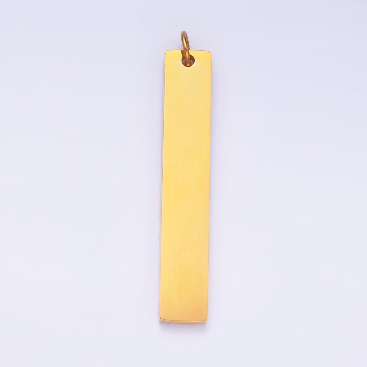 Stainless Steel Long Minimalist Geometric Rectangle Charm in Gold & Silver | P714