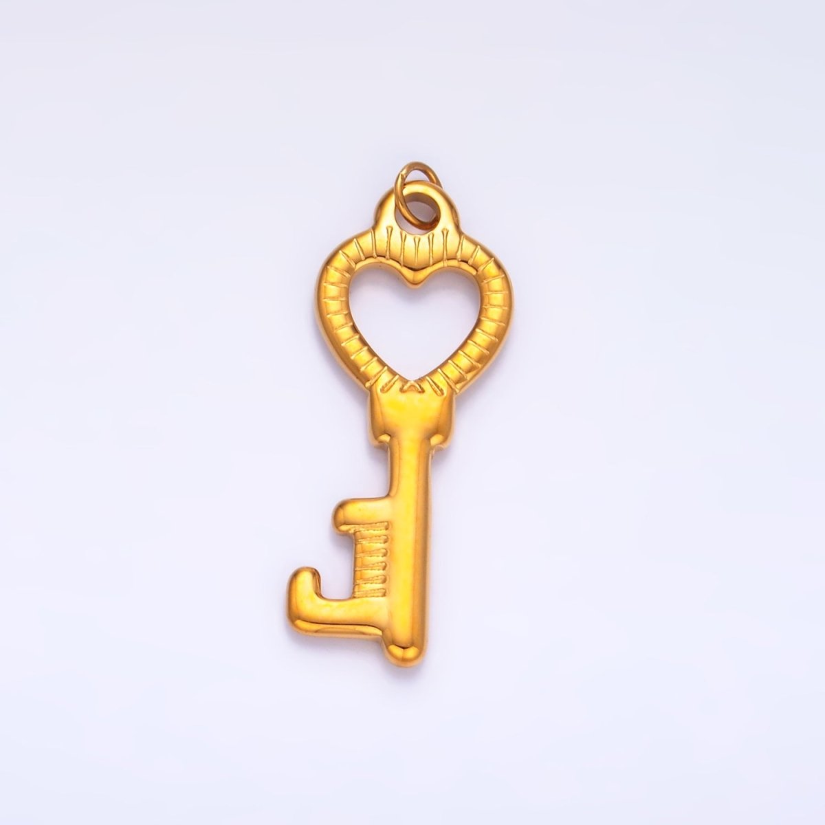 Stainless Steel Love Heart Key Mini Charm | P789 - DLUXCA