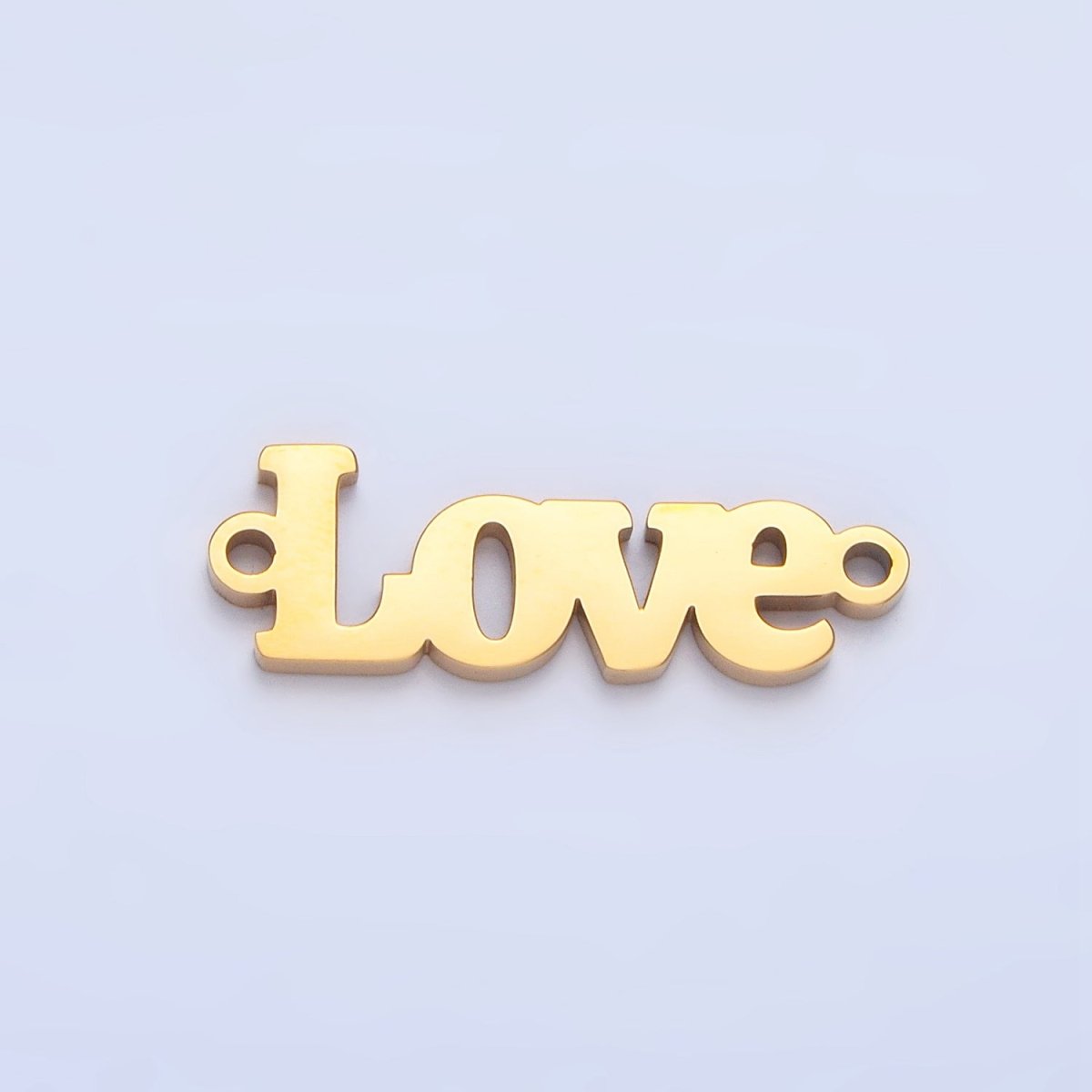 Stainless Steel "Love" Script Minimalist Connector in Gold & Silver | F268
