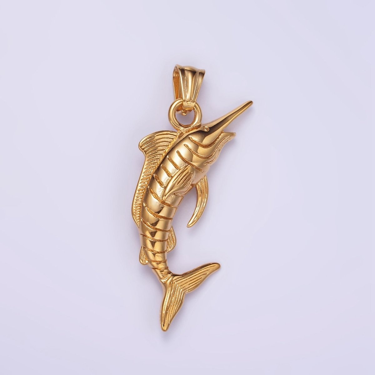 Stainless Steel Marlin Fish Charms Pendant in Gold & Silver | P1441