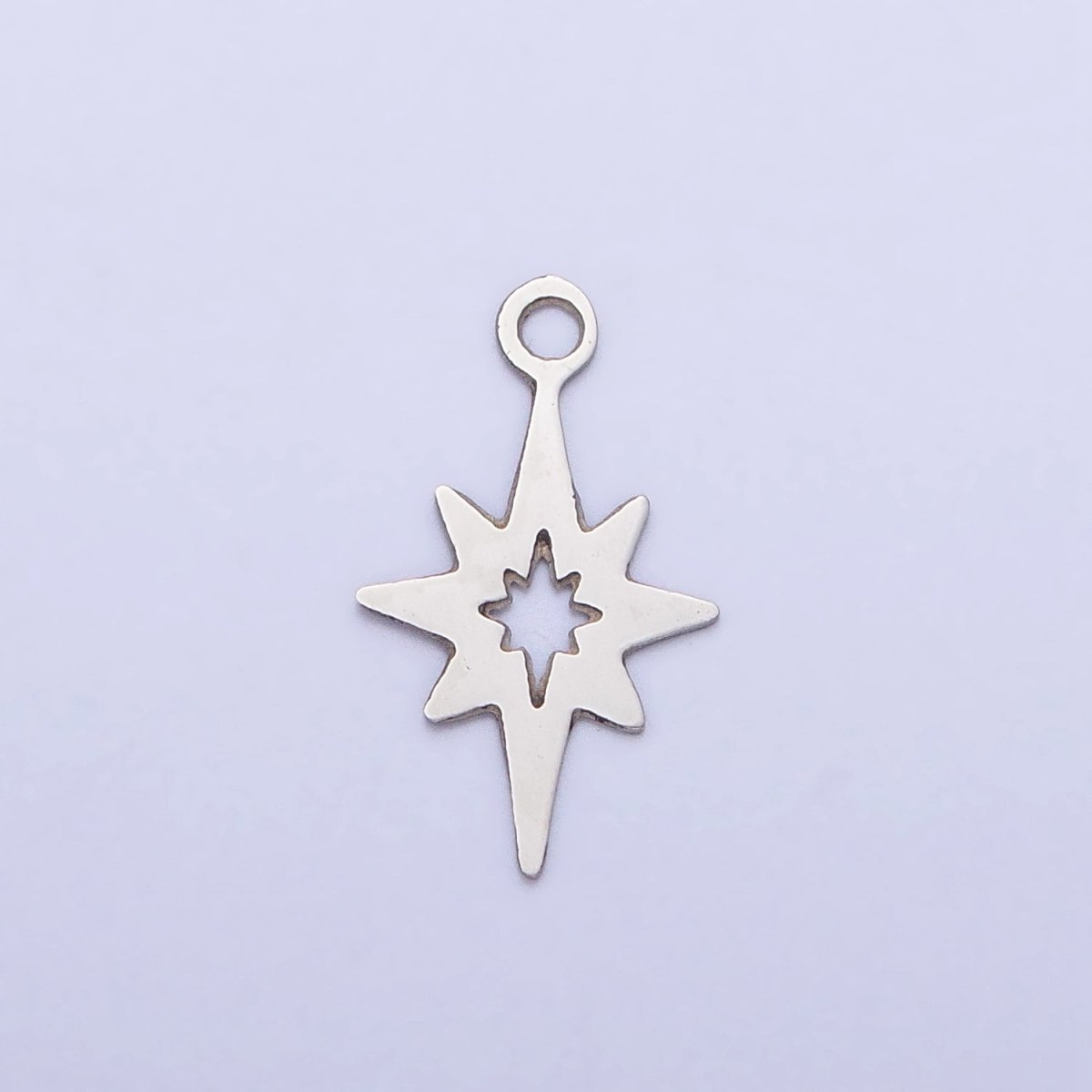 Stainless Steel Mini Open North Star Celestial Add-On Charm in Gold & Silver | P-902