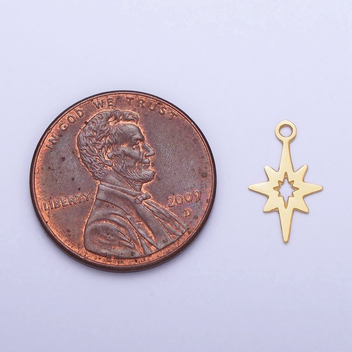 Stainless Steel Mini Open North Star Celestial Add-On Charm in Gold & Silver | P-902