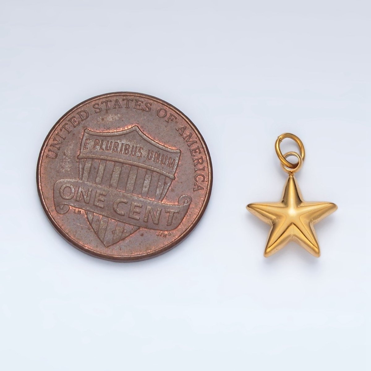 Stainless Steel Mini Puffed Celestial Star Charm | P567 - DLUXCA