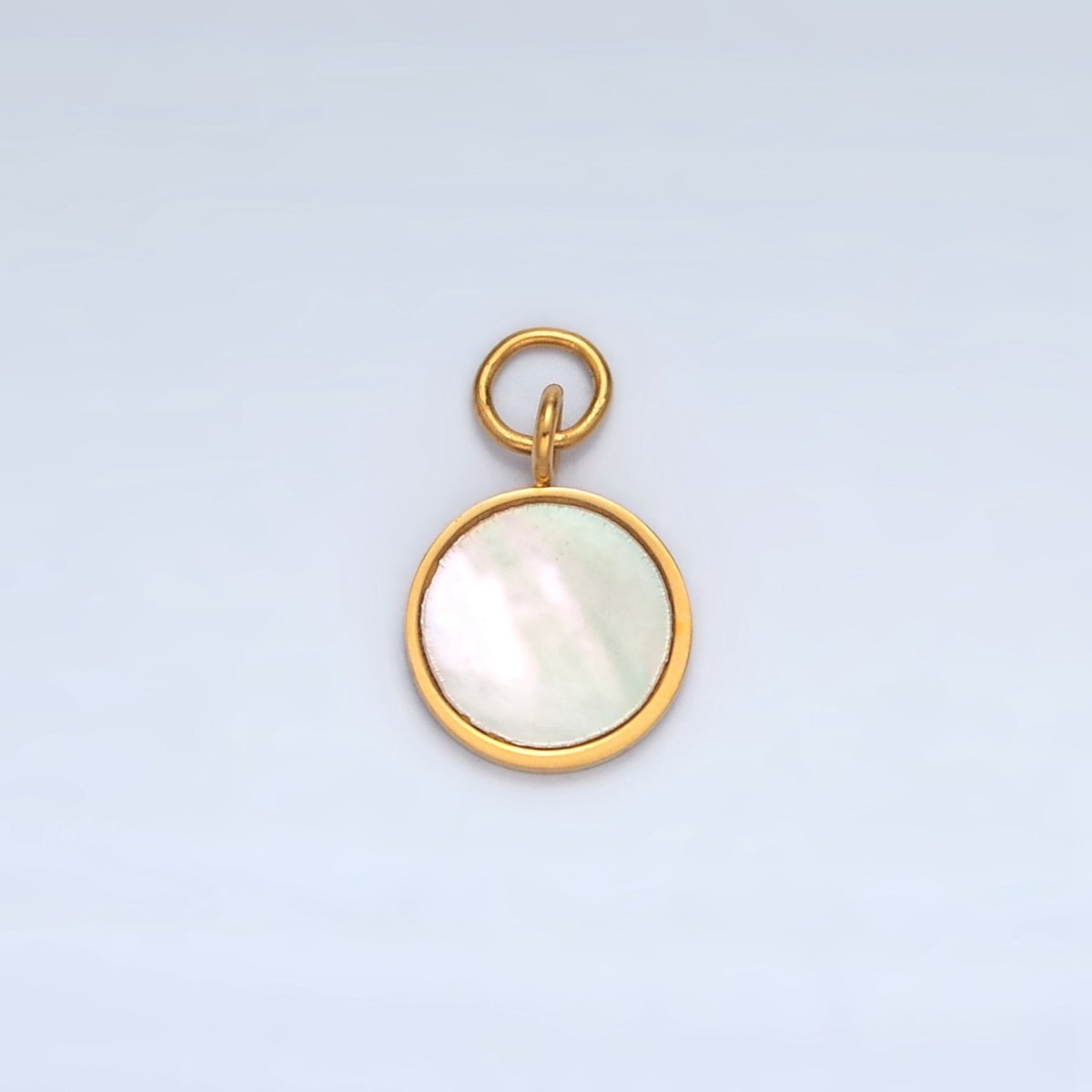 Stainless Steel Mini Shell Pearl Round Charm | P1036 - DLUXCA