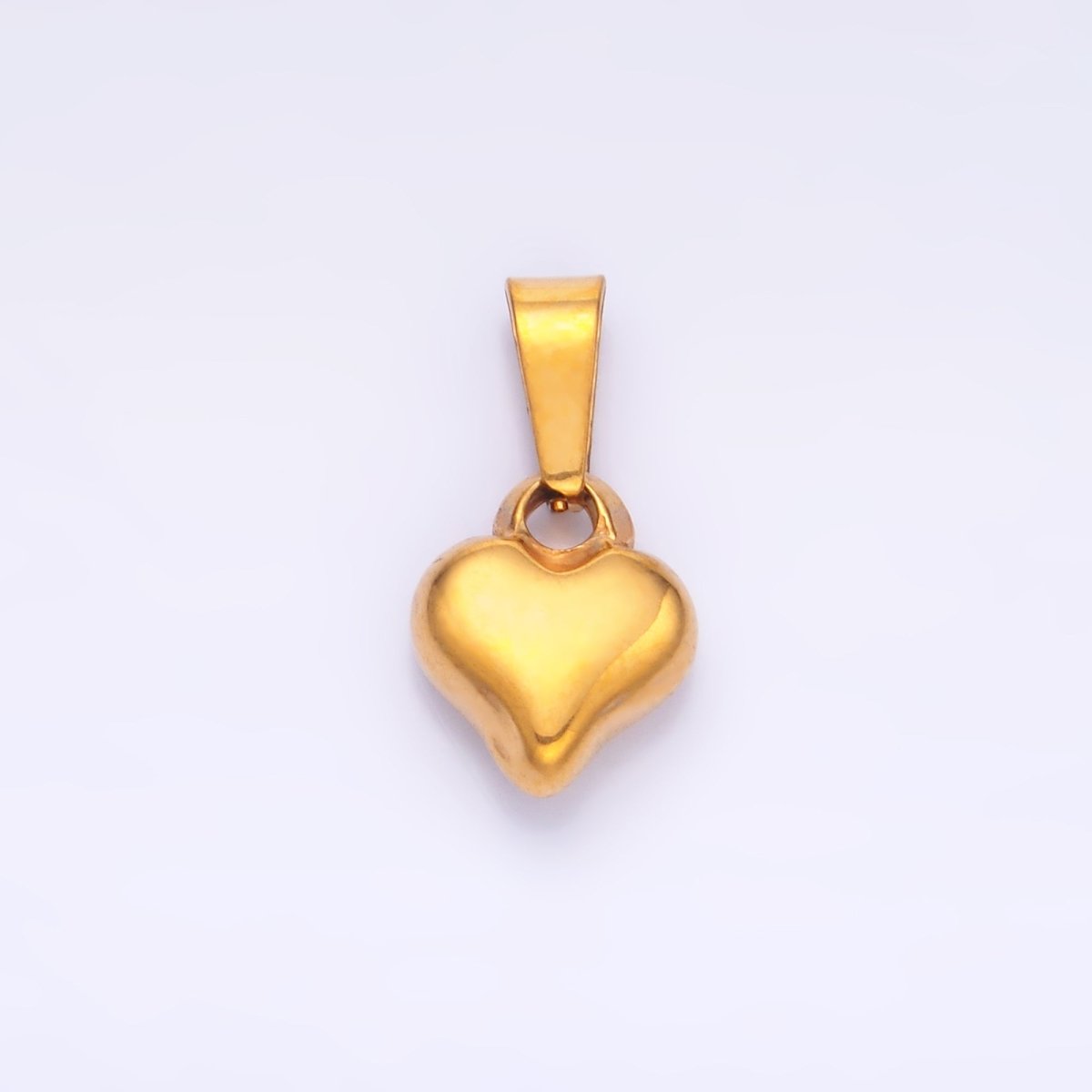 Stainless Steel Minimalist Chubby Heart Mini Charm | P1554 - DLUXCA