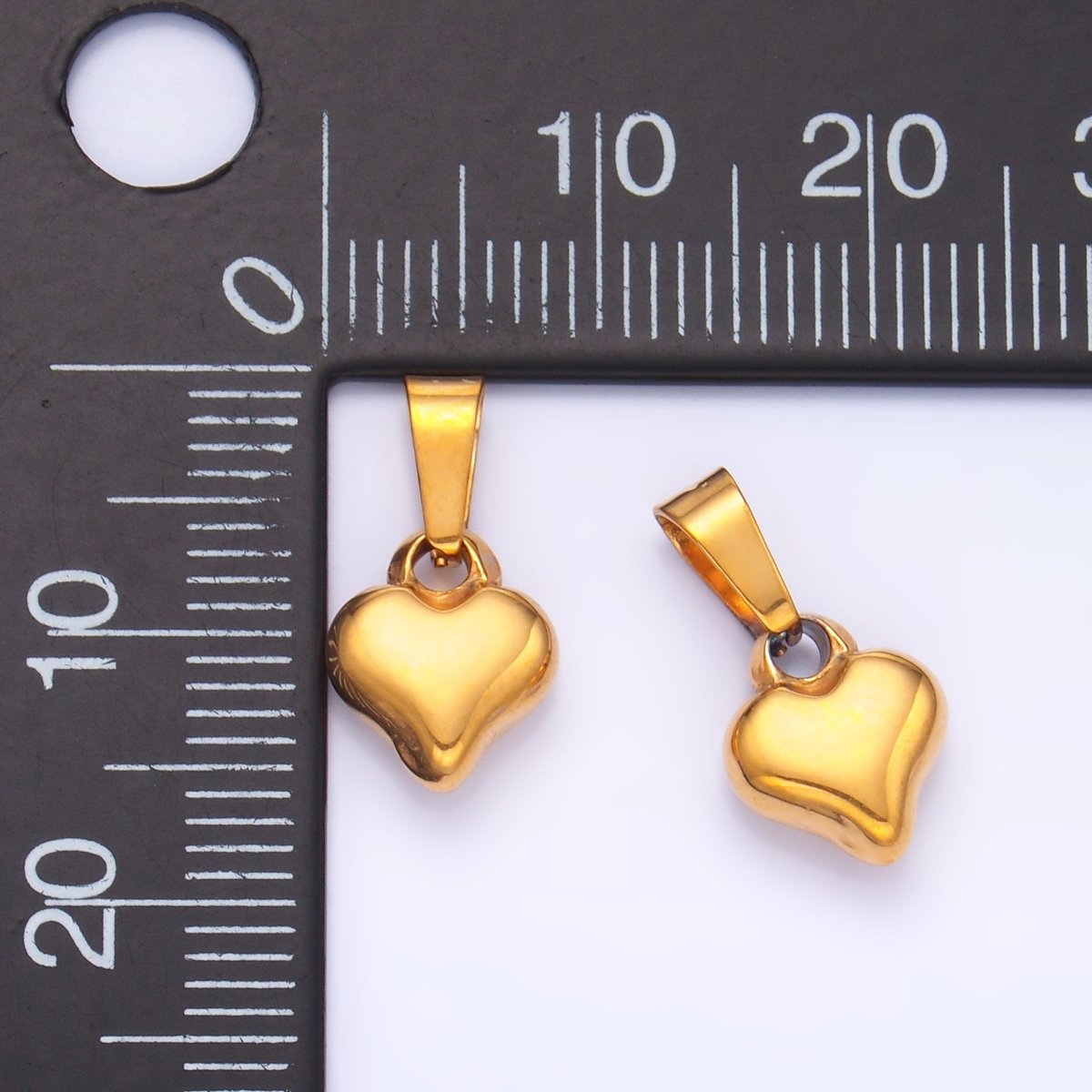 Stainless Steel Minimalist Chubby Heart Mini Charm | P1554 - DLUXCA