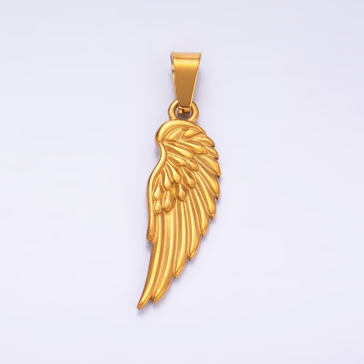 Stainless Steel Minimalist Feather Angel Wings Pendant | P1210 - DLUXCA