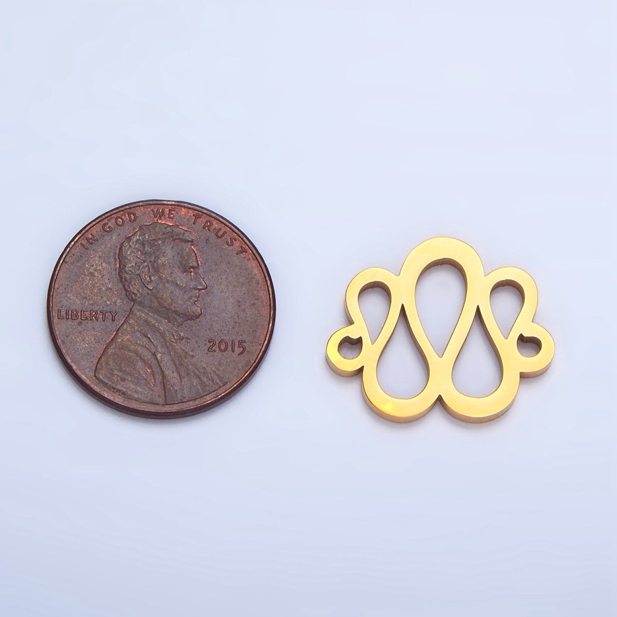 Stainless Steel Minimalist Geometric Teardrop Curved Open Connector in Gold & Silver | G461