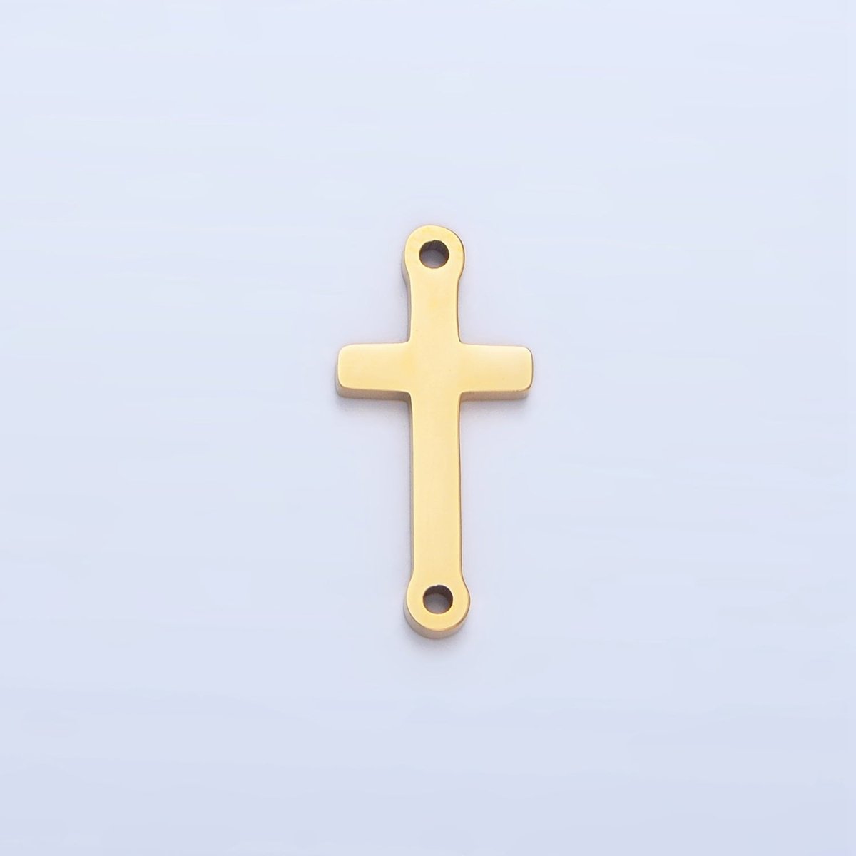 Stainless Steel Minimalist Religious Cross Connector in Gold & Silver | F366
