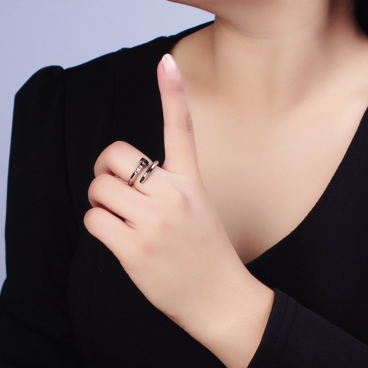 Stainless Steel Needle Triple Edged Ring in Gold & Silver | O-1749~O-1756